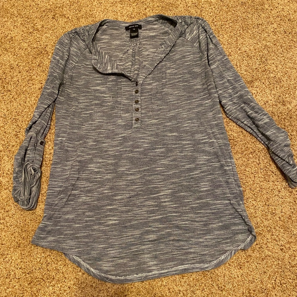 Heathered white/black top